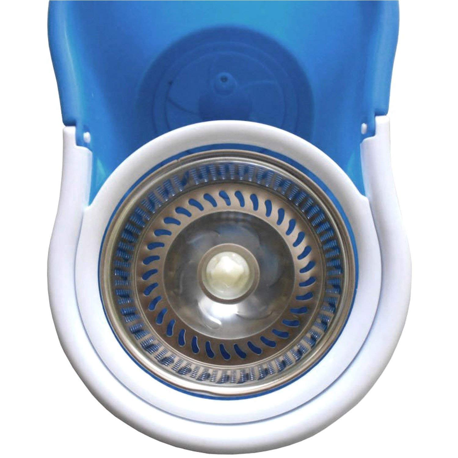 Heavy Duty Microfiber Spin Mop with Plastic Bucket & Rotating Steel Pole Head - Springkart 