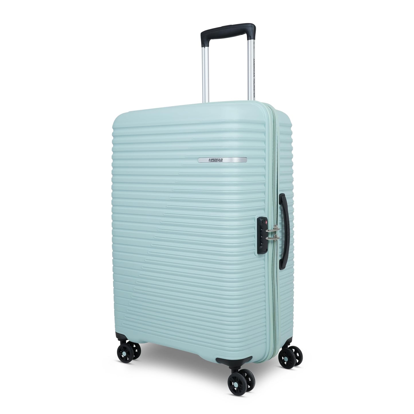 American Tourister Liftoff+|Medium Size Check-in Spinner Trolley Bag (67 cm) for Travel|360° 8 Wheel Travel Luggage|Hard Case Polypropylene (PP) Suitcase|Mounted TSA Lock|Seafoam Blue