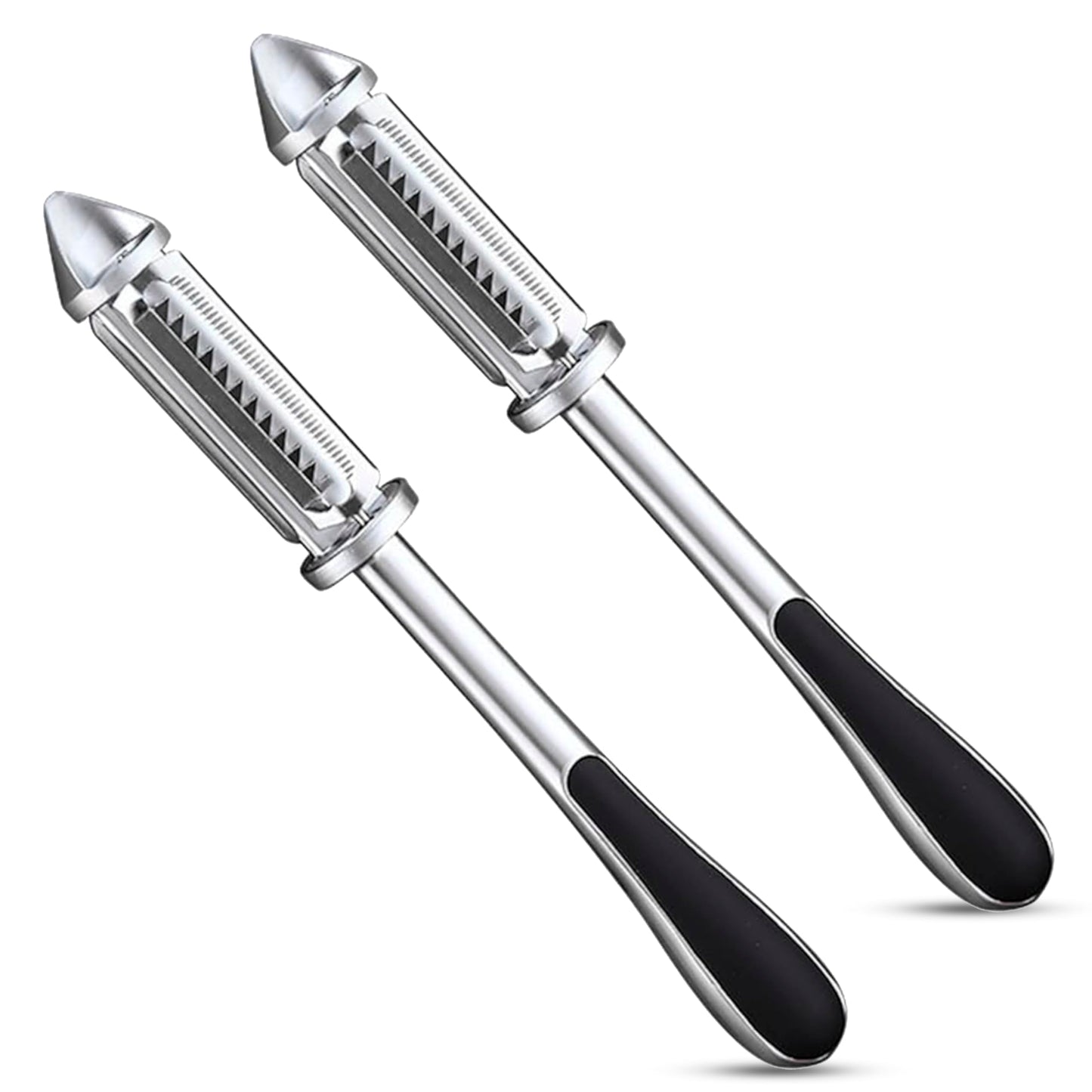 Storite Stainless Steel Peeler for Vegetables and Fruits, 5 in 1 Multifunctional Peeler with Bottle Opener Function for Kitchen, Versatile & Durable Vegetable Peeler for Salad Preparation - Silver - Springkart 