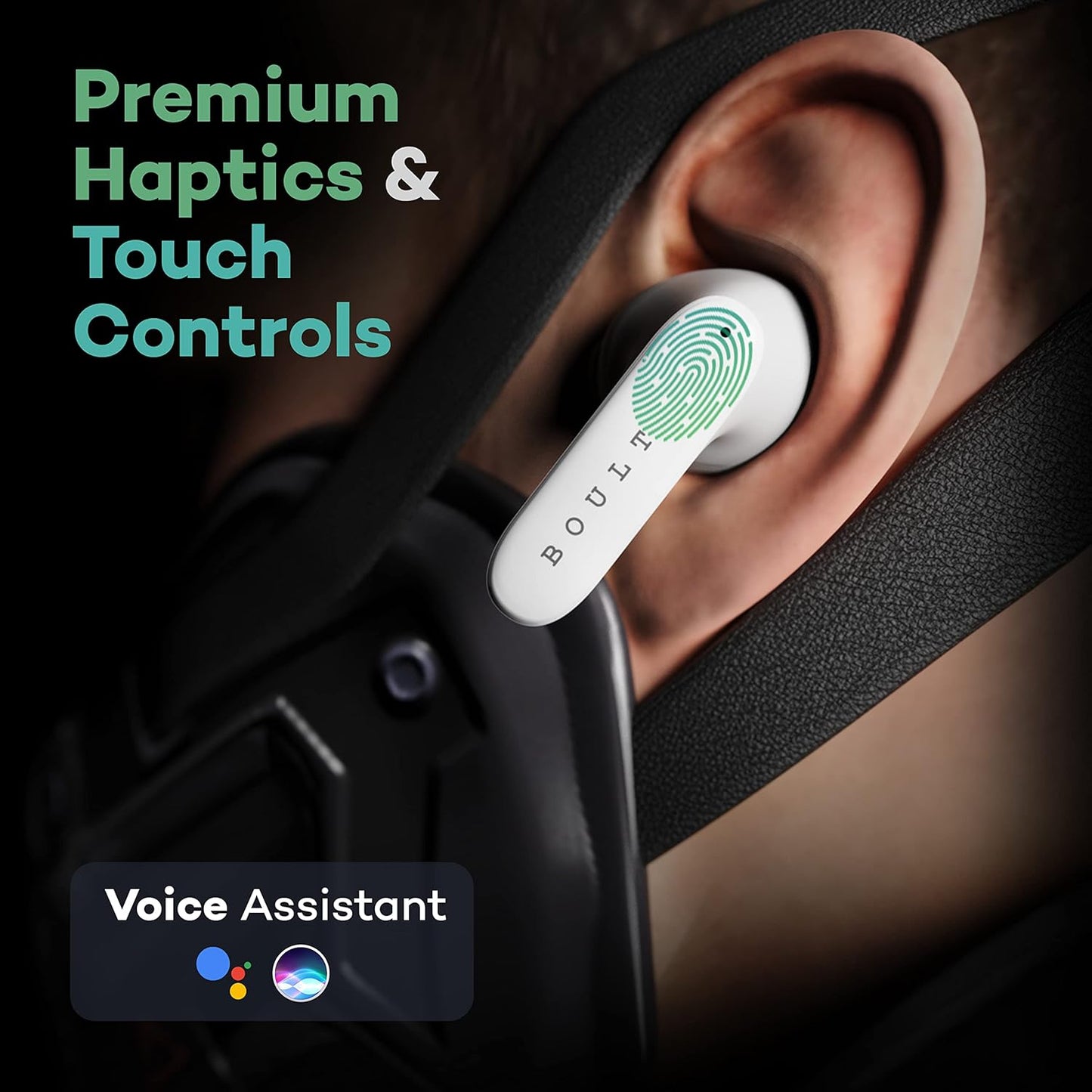 Boult Audio Z40 True Wireless in Ear Earbuds with 60H Playtime, Zen™ ENC Mic, Low Latency Gaming, Type-C Fast Charging, Made in India, 10mm Rich Bass Drivers, IPX5, Bluetooth 5.3 Ear Buds TWS (White) - Springkart 