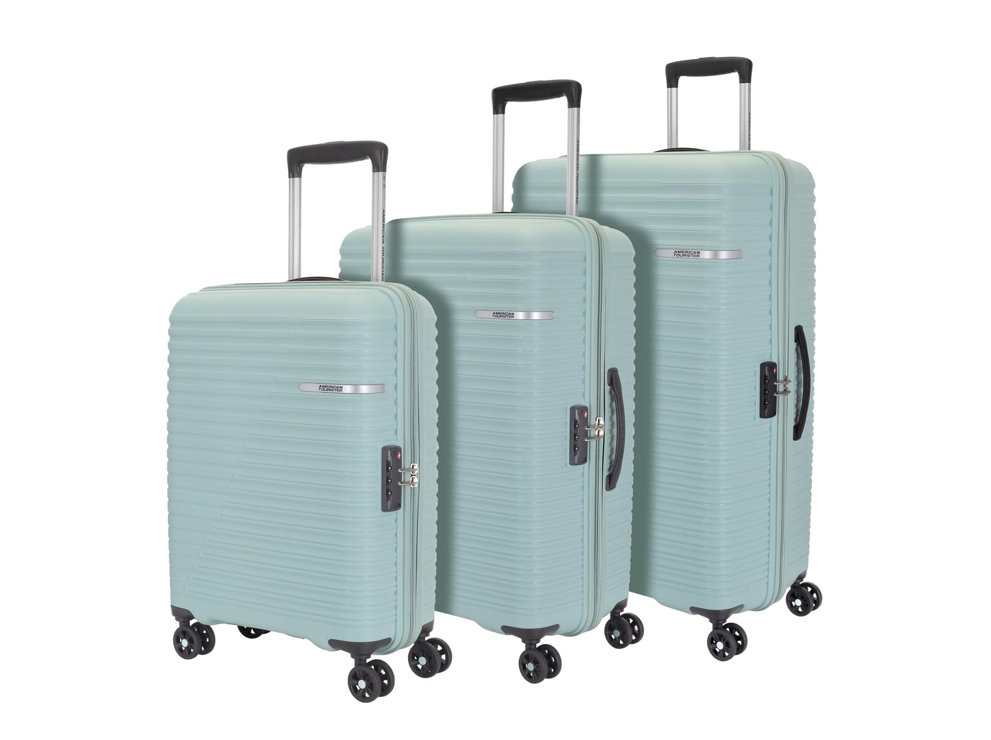 American Tourister Liftoff+|Medium Size Check-in Spinner Trolley Bag (67 cm) for Travel|360° 8 Wheel Travel Luggage|Hard Case Polypropylene (PP) Suitcase|Mounted TSA Lock|Seafoam Blue