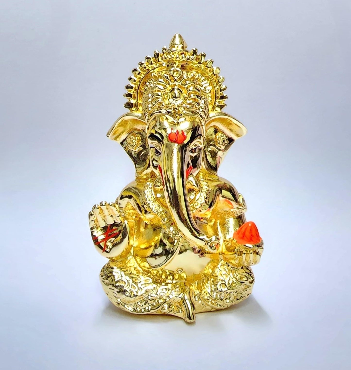 Gold Art India Mango Terracotta Finish Ganesha for Car Dashboard Home Decor Gifting Diwali Birthday Festivals 3.5 x 2 Inches