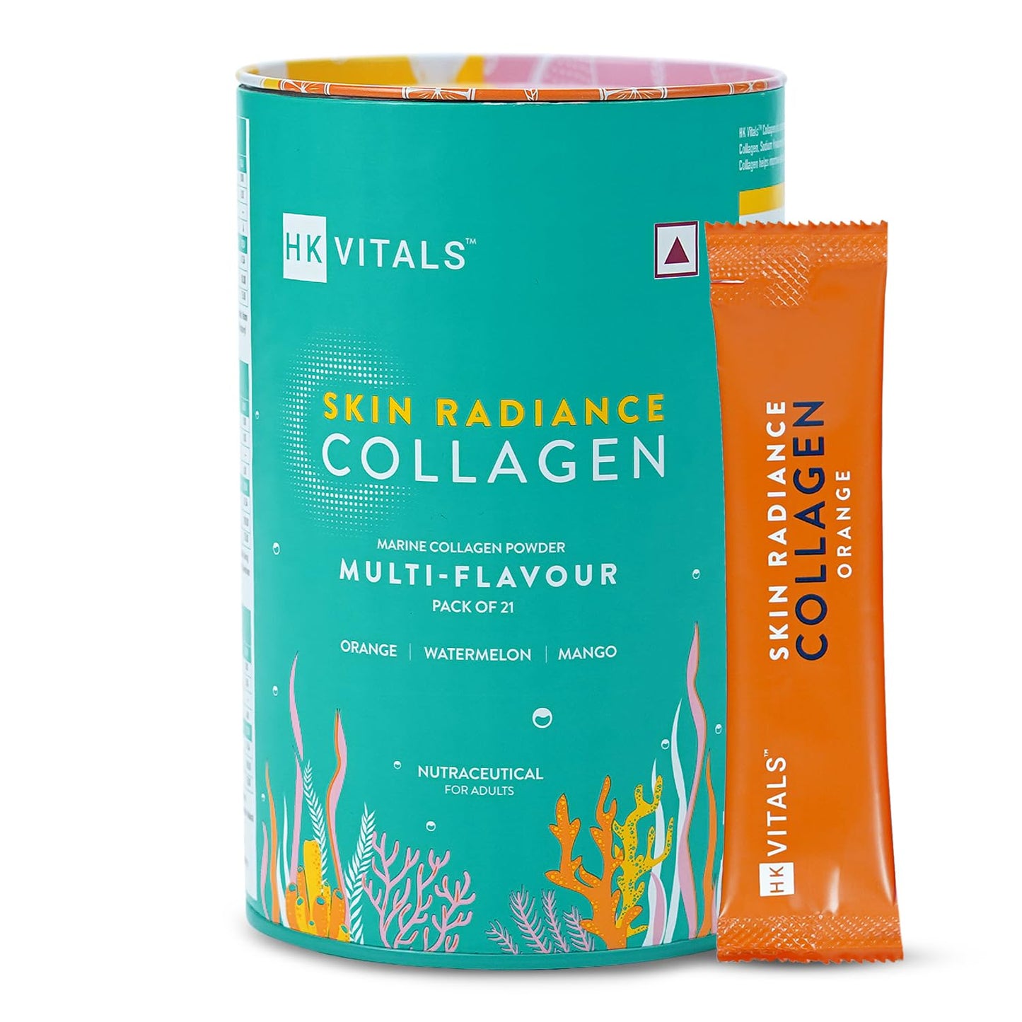 HealthKart hk vitals Skin Radiance Marine Collagen Supplement (Mango,200g) (Pack of 2)|With Biotin,Vitamin C & E for Healthy Skin & Hair,powder,2 count,25 Servings - Springkart 