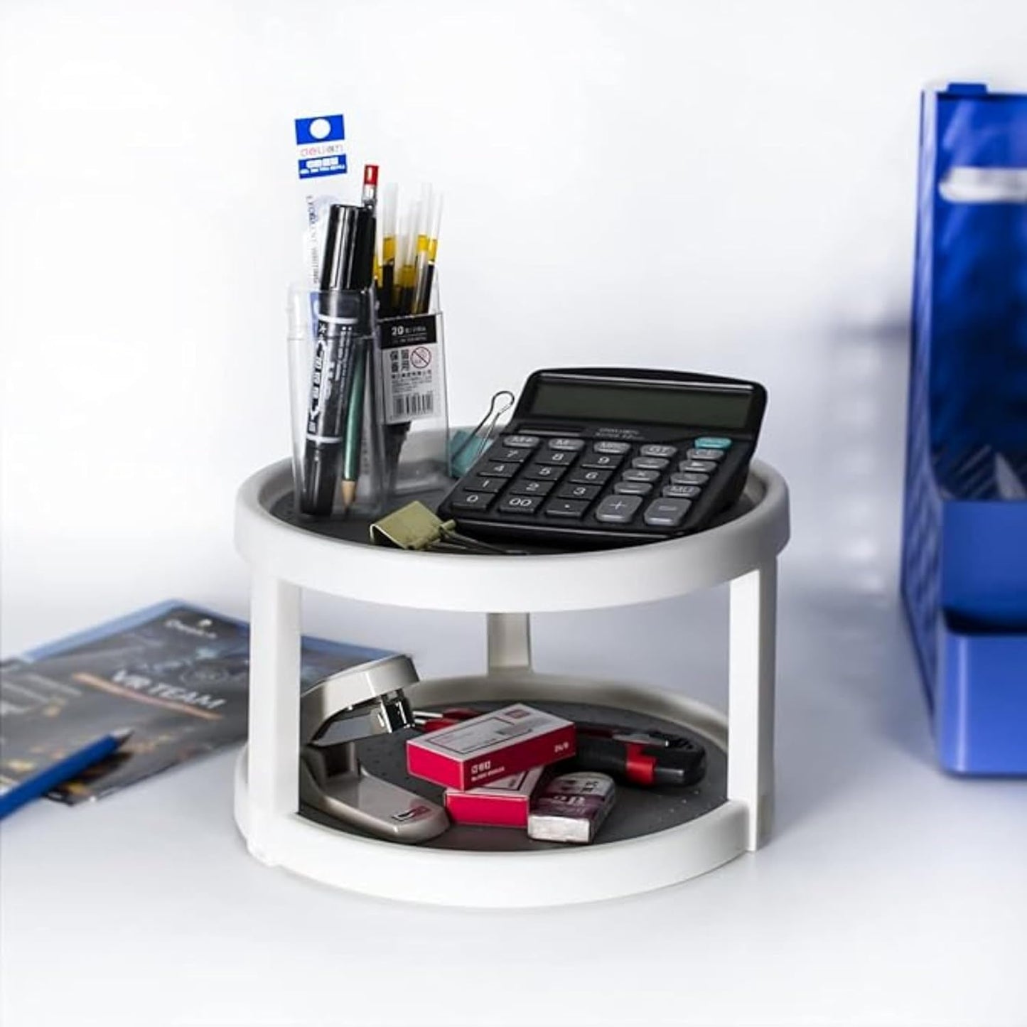 Double Layer Rotating Tray – 10-Inch Turntable Spice Rack Organizer for Kitchen, Pantry & Vanity (Pack of 1)