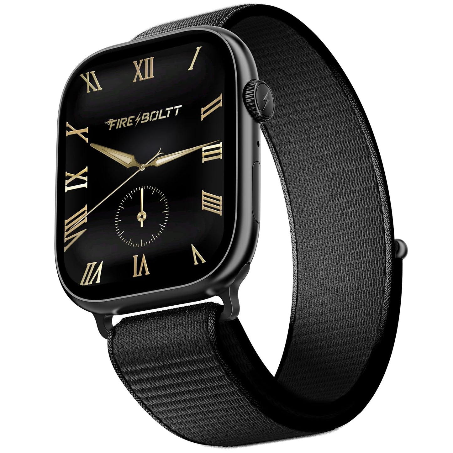 Fire-Boltt Ninja X Ring Smart Watch with 1.96” Large Display, Bluetooth Calling, Wireless Charging, AI Voice Assistant, 500+ Watch Faces, Health Suite, Smart Watch for Man & Woman – Black S