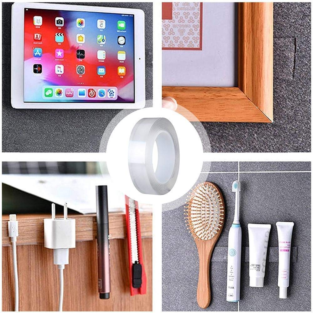 Sticky Tape Washable Adhesive 1M Tape Reusable, wear-resistant Tape Nano Tape Double Sided Tape For Paste Photos Home Office School - Springkart 