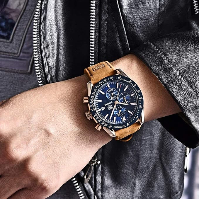 BENYAR Men's Luxury Chronograph Watch – Business, Casual | Quartz Movement with Date Display | Stylish Wristwatch | Gift for Men