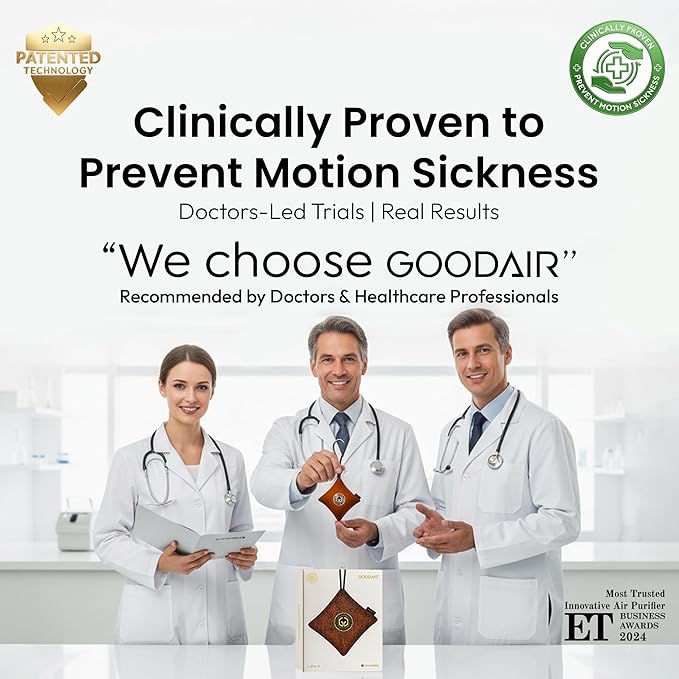 GOODAIR 2.0 Non-Electric Car Air Purifier | 24/7 Purification | Patented Technology | Clinically Proven to Prevent Motion Sickness | Tested & Certified to Absorb Toxic Gases | Romantic Coffee
