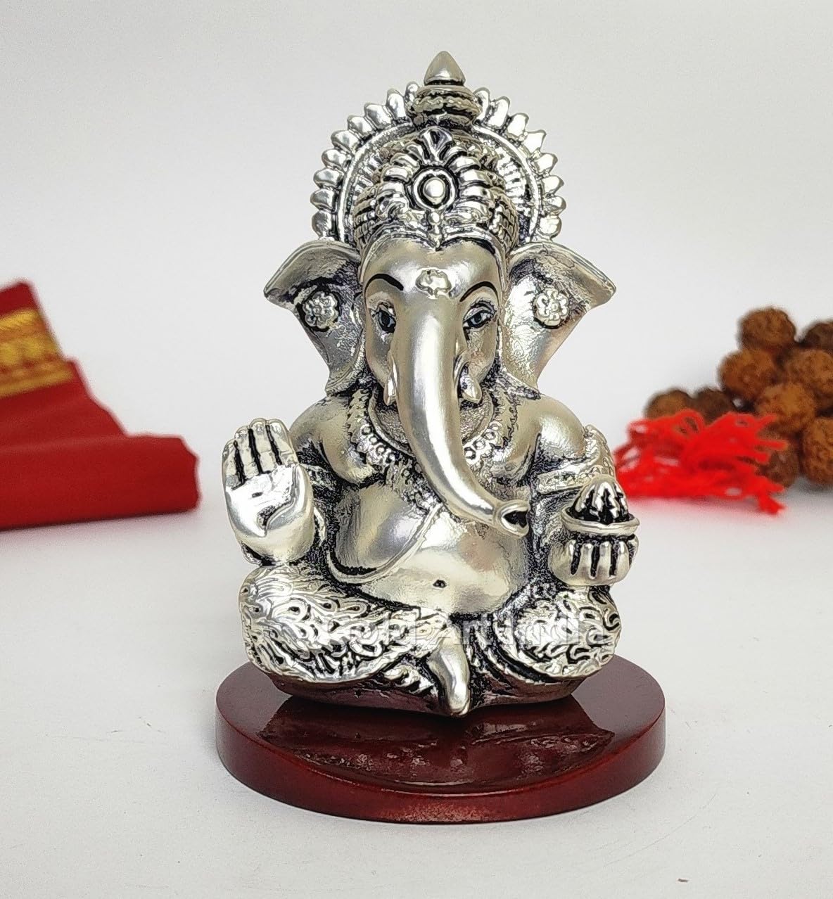 Gold Art India Mango Terracotta Finish Ganesha for Car Dashboard Home Decor Gifting Diwali Birthday Festivals 3.5 x 2 Inches