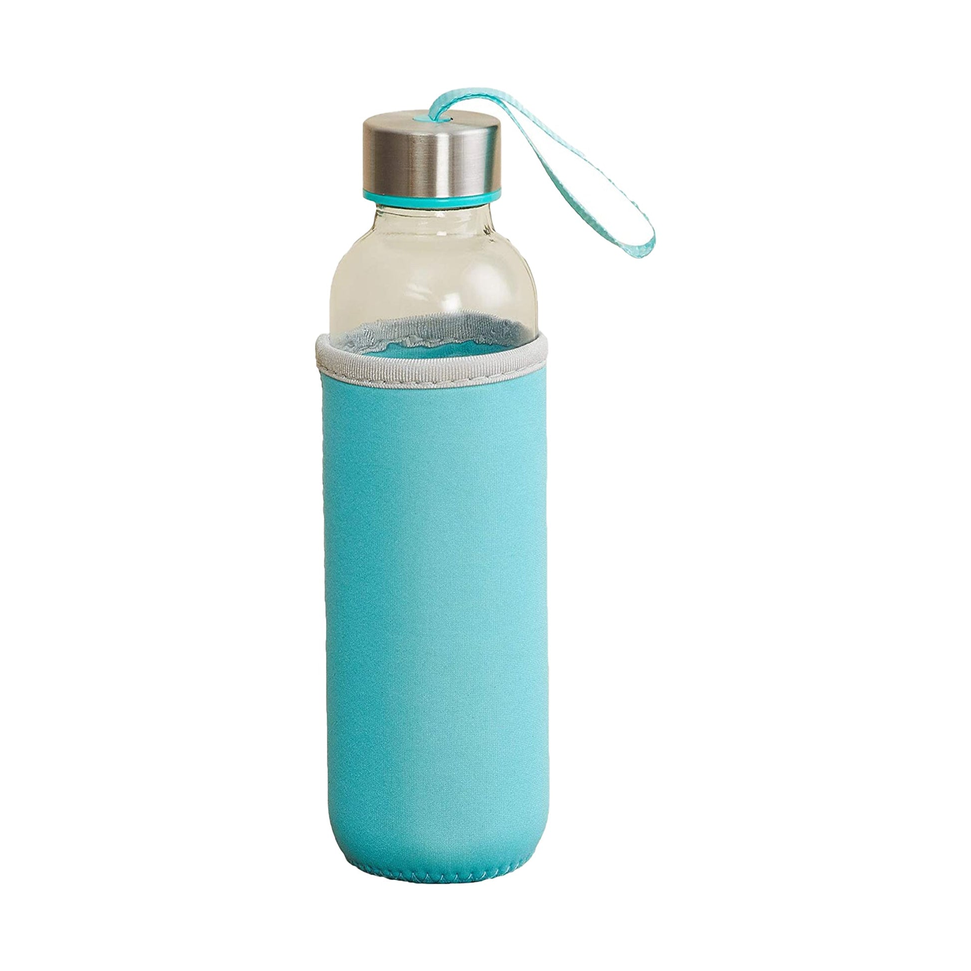 Glass Water Bottle (500 ml) With Cover - Springkart 