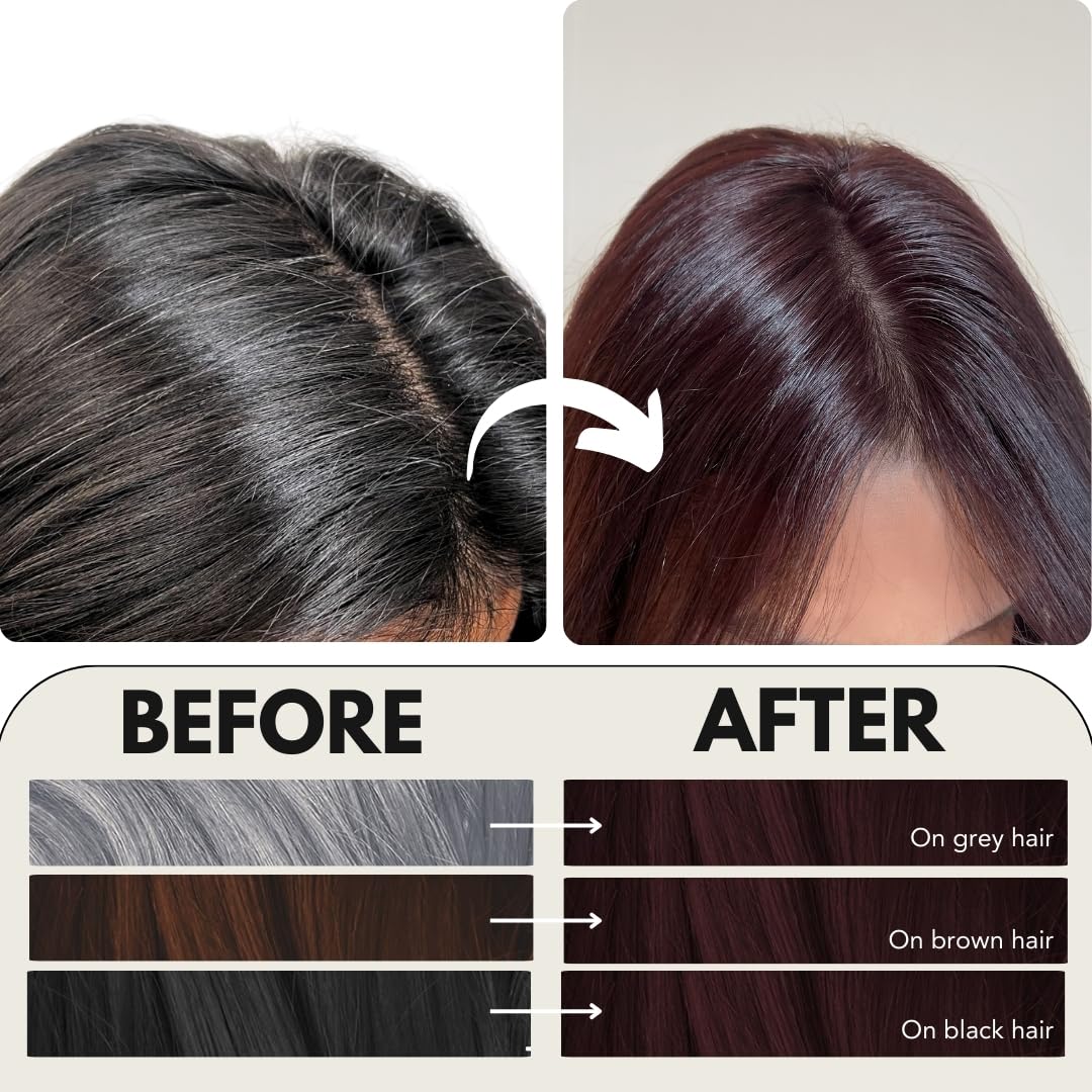 Paradyes Black Cherry Timeless Hair Tint, Permanent Crème Hair Colour for Natural-Looking Results, Complete Grey Coverage, Long-Lasting Formula Free from PPD, Ammonia, & Resorcinol, 3.6 Black Cherry
