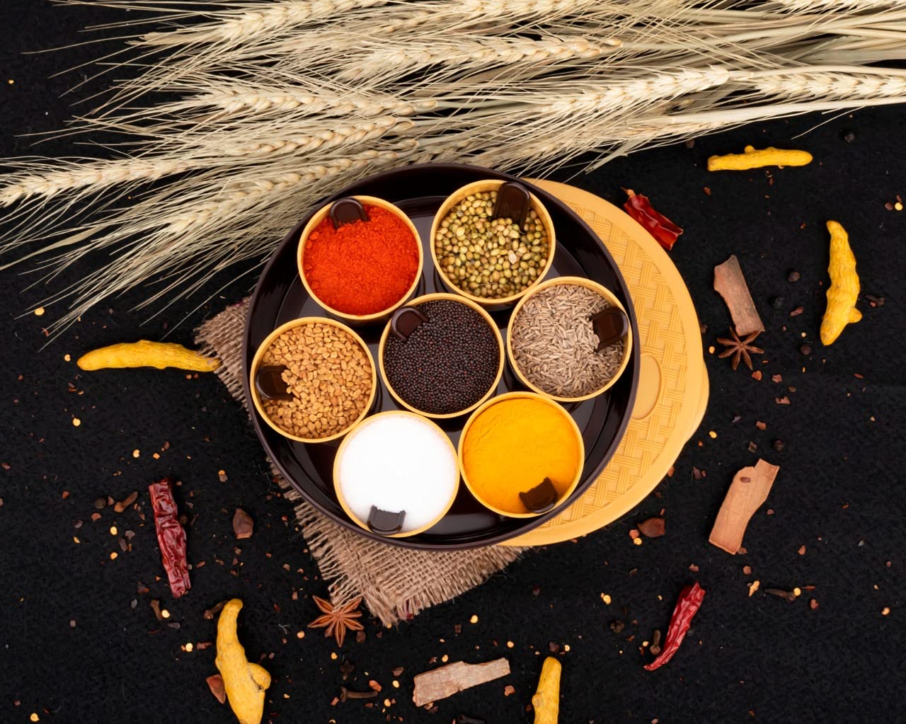 Round Plastic Masala Spice Box - Springkart 