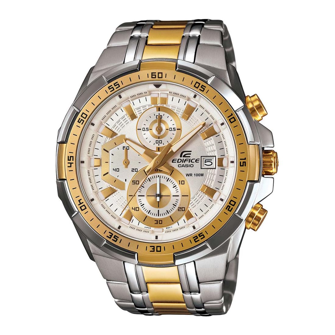 Casio Edifice EFR-539D-1AVUDF Analog Black Dial Men Watch Silver Metal Strap (EX191)
