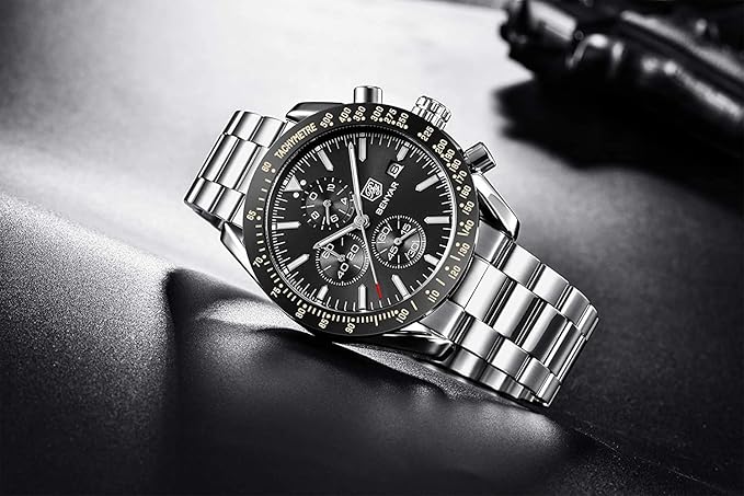 BENYAR Men's Luxury Chronograph Watch – Business, Casual | Quartz Movement with Date Display | Stylish Wristwatch | Gift for Men