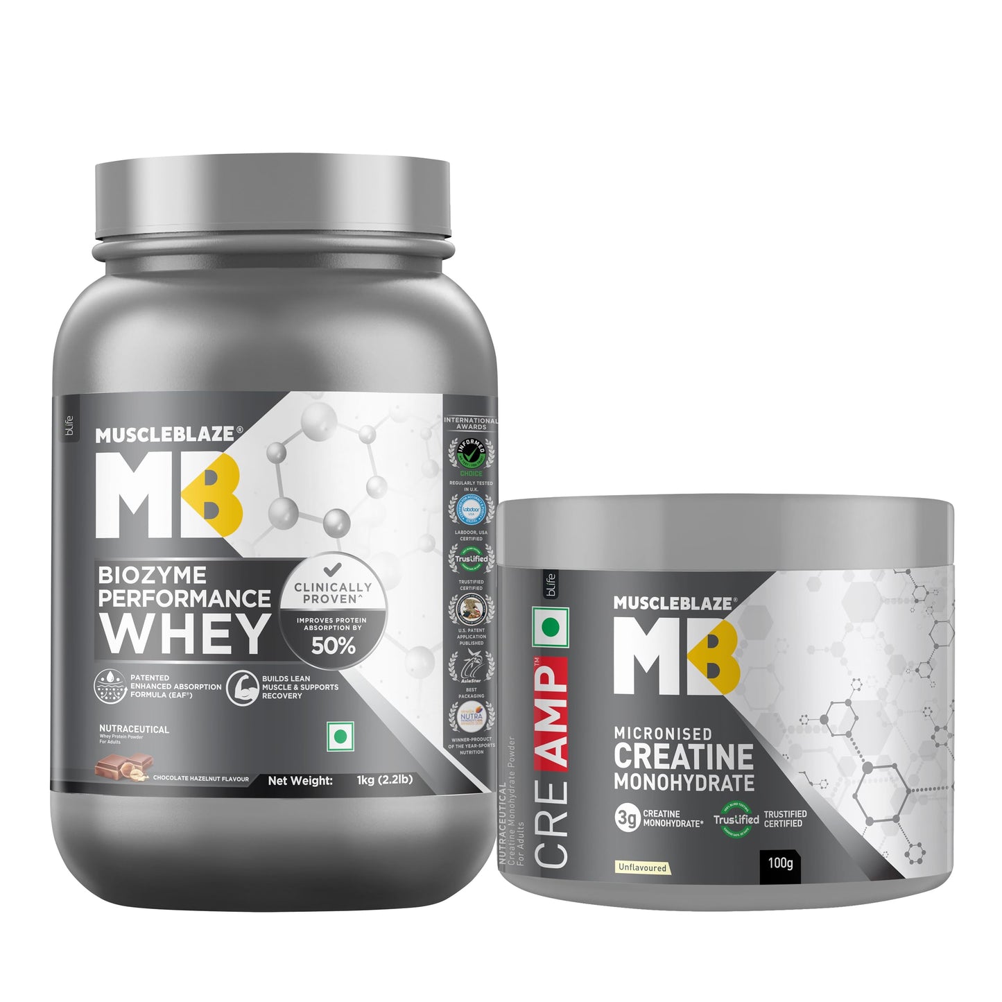 MuscleBlaze Biozyme Performance Whey Protein Powder, 1kg (2.2lbs) | Magical Mango | 25g Protein Per Scoop | Clinically Tested 50% Higher Protein Absorption