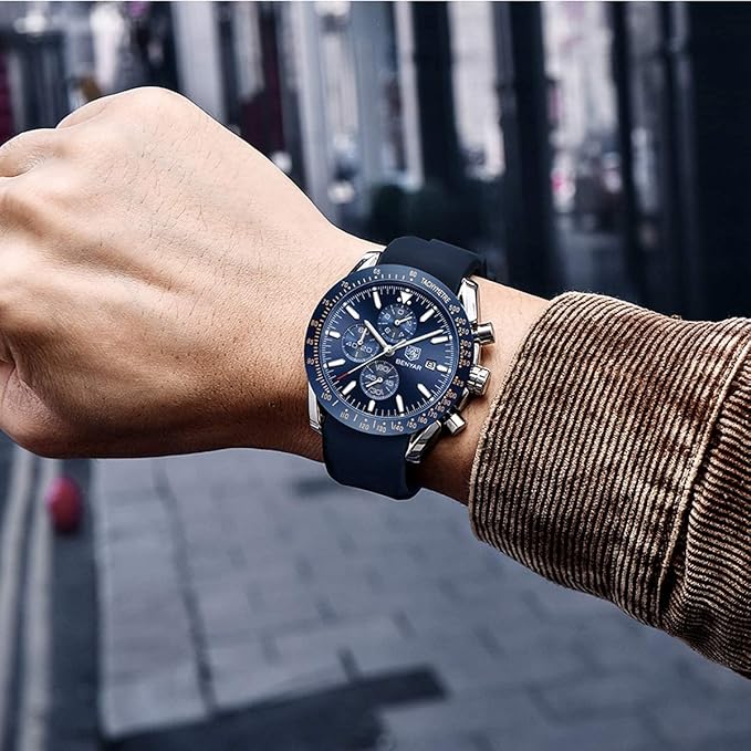 BENYAR Men's Luxury Chronograph Watch – Business, Casual | Quartz Movement with Date Display | Stylish Wristwatch | Gift for Men