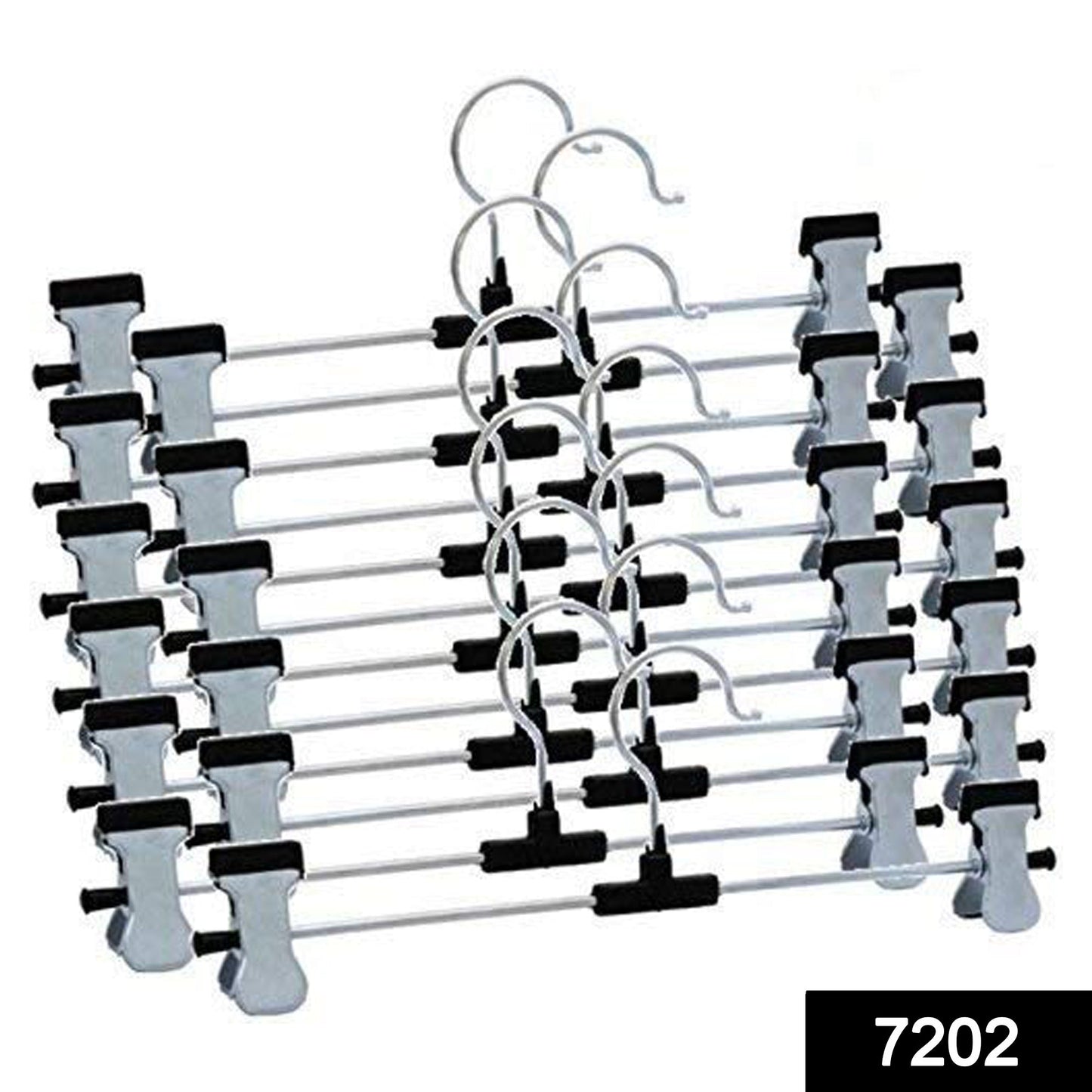 Hangers with 2-Adjustable Anti-Rust Clips (Pack of 12) - Springkart 
