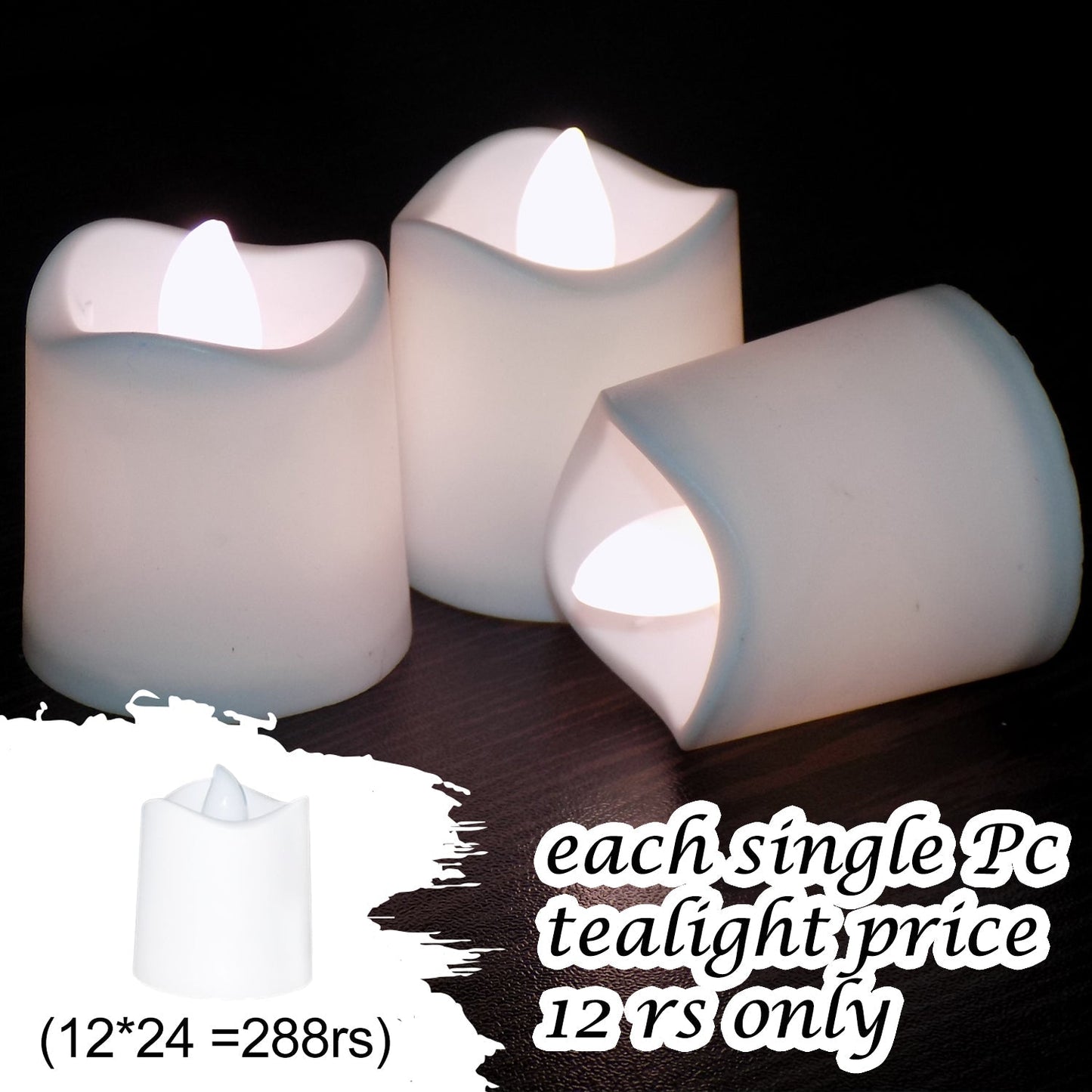Festival Decorative - LED Tealight Candles (White, 24 Pcs) - Springkart 