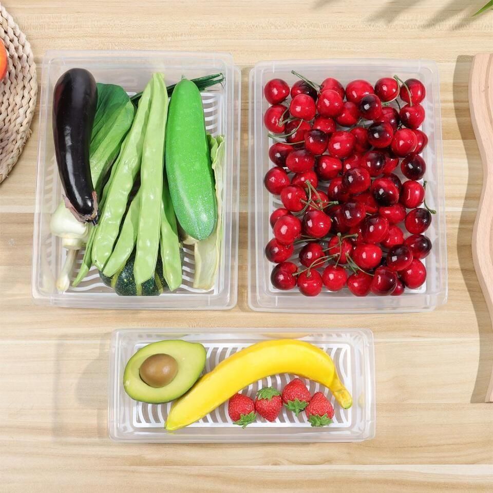 Fridge Storage Containers Box 28*20.5*5.5cm 6pc - Springkart 