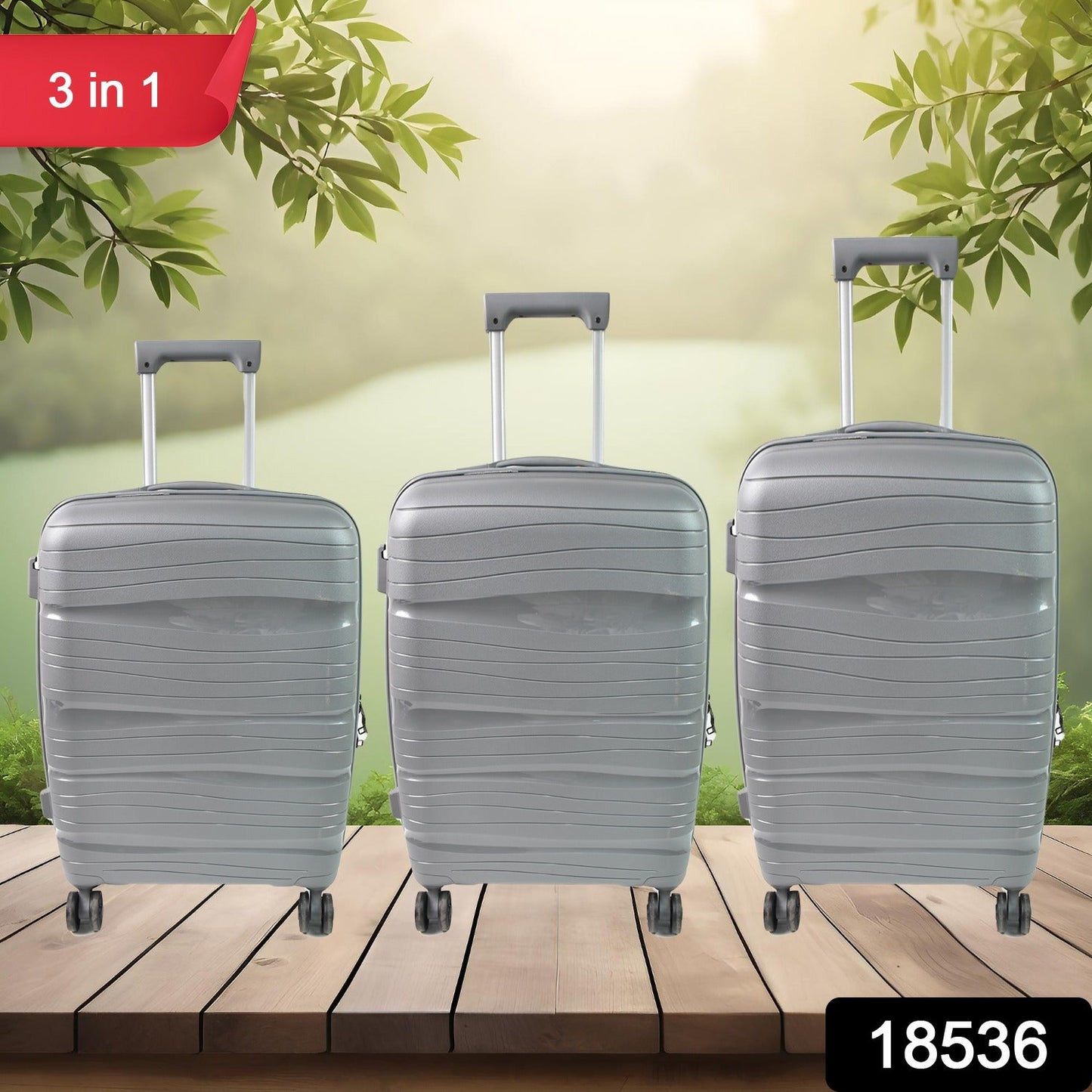 Big 3 in 1 Luggage with Wheels Travel suitcases Set (4 Pcs Set / Different Size) - Springkart 