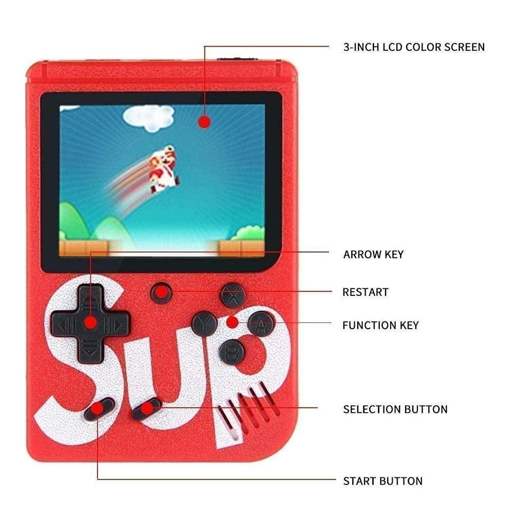400 in 1 Sup Video Games Portable, Led Screen and USB Rechargeable, Handheld Console, Classic Retro Game Box Toy for Kids Boys & Girls (Multi Color ,1 pcs) - Springkart 