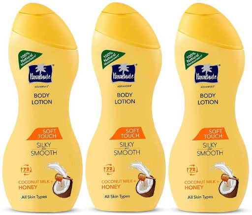 Parachute Advansed Soft Touch Body Lotion, With Pure Coconut Milk, 72h Moisturization 250ml x 3  (750 ml)