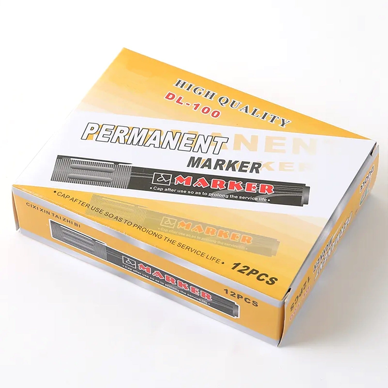 Black Permanent Marker Leak Proof Marker Craftworks, School Projects and Other | Suitable for Office and Home Use (Pack Of 12 Pc) - Springkart 