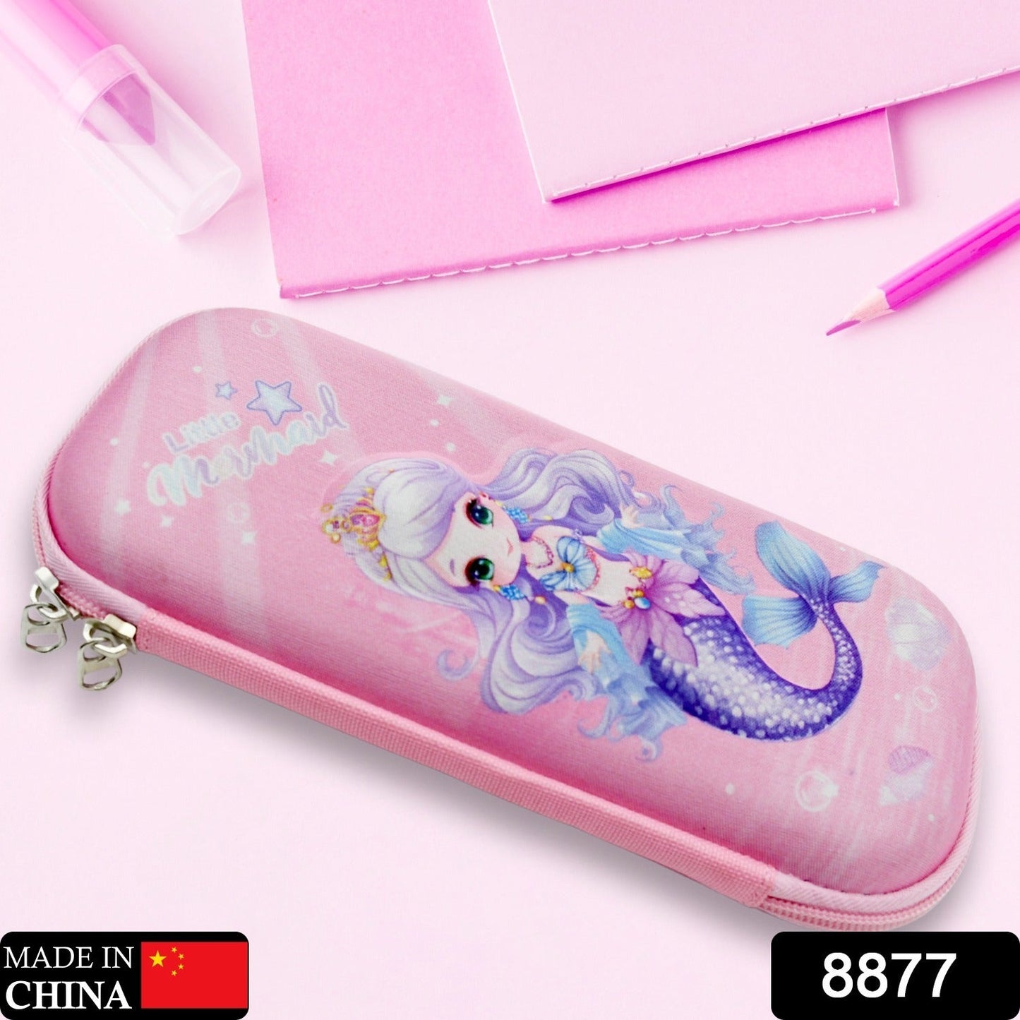 Pencil Case for Girls, Cute Pencil Case for Kids, Storage Pouch Large Capacity with Compartment & Zipper & Unicorn Ornaments, Toddler School Supply Organizer for Students, Stationery Box Pouch (1 Pc / 23x10 Cm) - Springkart 