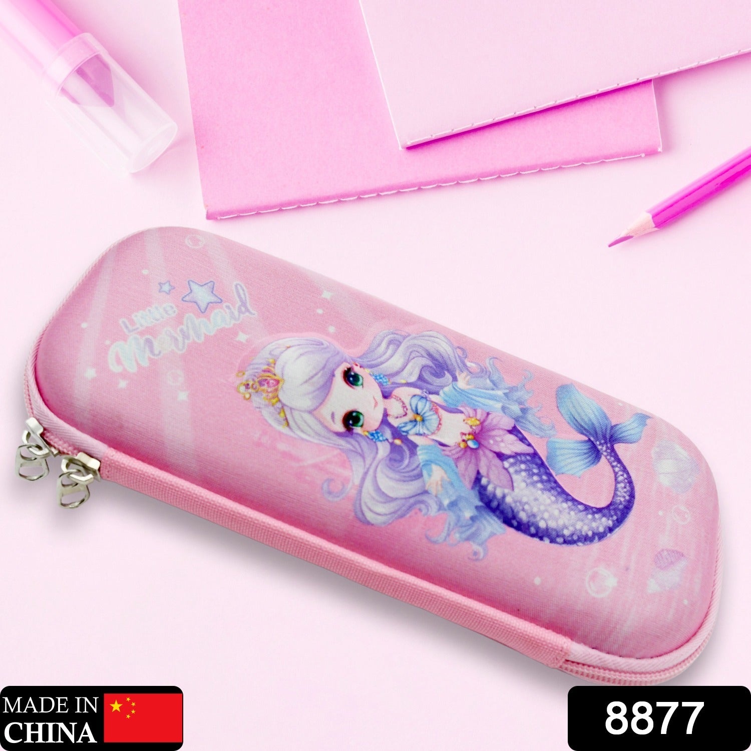 Pencil Case for Girls, Cute Pencil Case for Kids, Storage Pouch Large Capacity with Compartment & Zipper & Unicorn Ornaments, Toddler School Supply Organizer for Students, Stationery Box Pouch (1 Pc / 23x10 Cm) - Springkart 