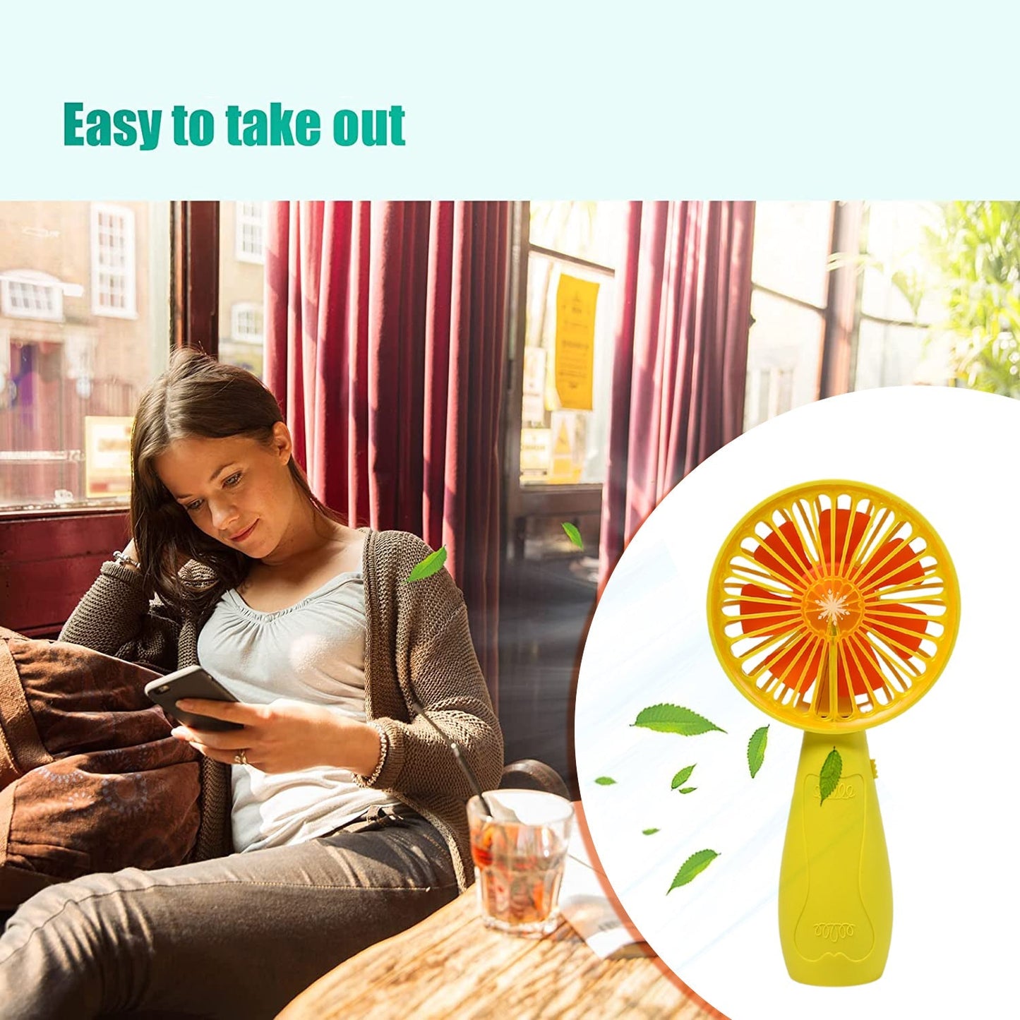 Foldable Handy Light Fans Rechargeable Handheld Mini Fan Electric Personal Fans Hand Bar Desktop Fan (Battery Not Include) - Springkart 