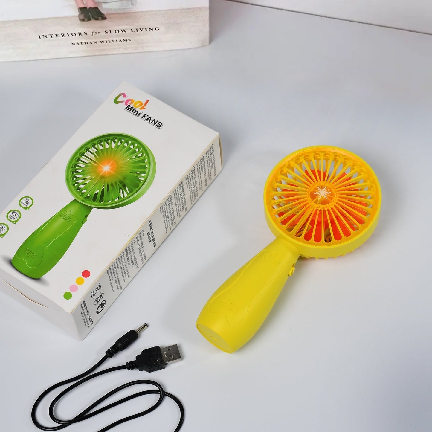 Foldable Handy Light Fans Rechargeable Handheld Mini Fan Electric Personal Fans Hand Bar Desktop Fan (Battery Not Include) - Springkart 