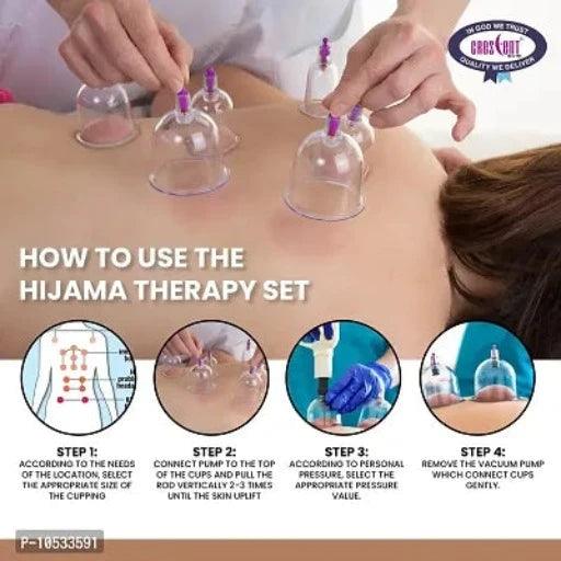 Hijama Wet Acupressure Vacuum Therapy Kit with 18 Cups 1 Suction Pump, White