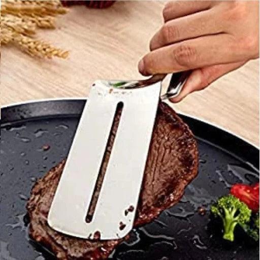 Tongs | Spatula Tongs | Steak Clamp | BBQ Cooking Tool Frying Turner | Double Sided Spatula |Multifunctional Stainless Steel Food Flipping Clip | Steak Tong Food Clamp - Springkart 