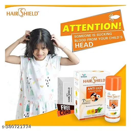 Hair Shield Anti Lice Cream Wash Shampoo 30ml Pack of 2
