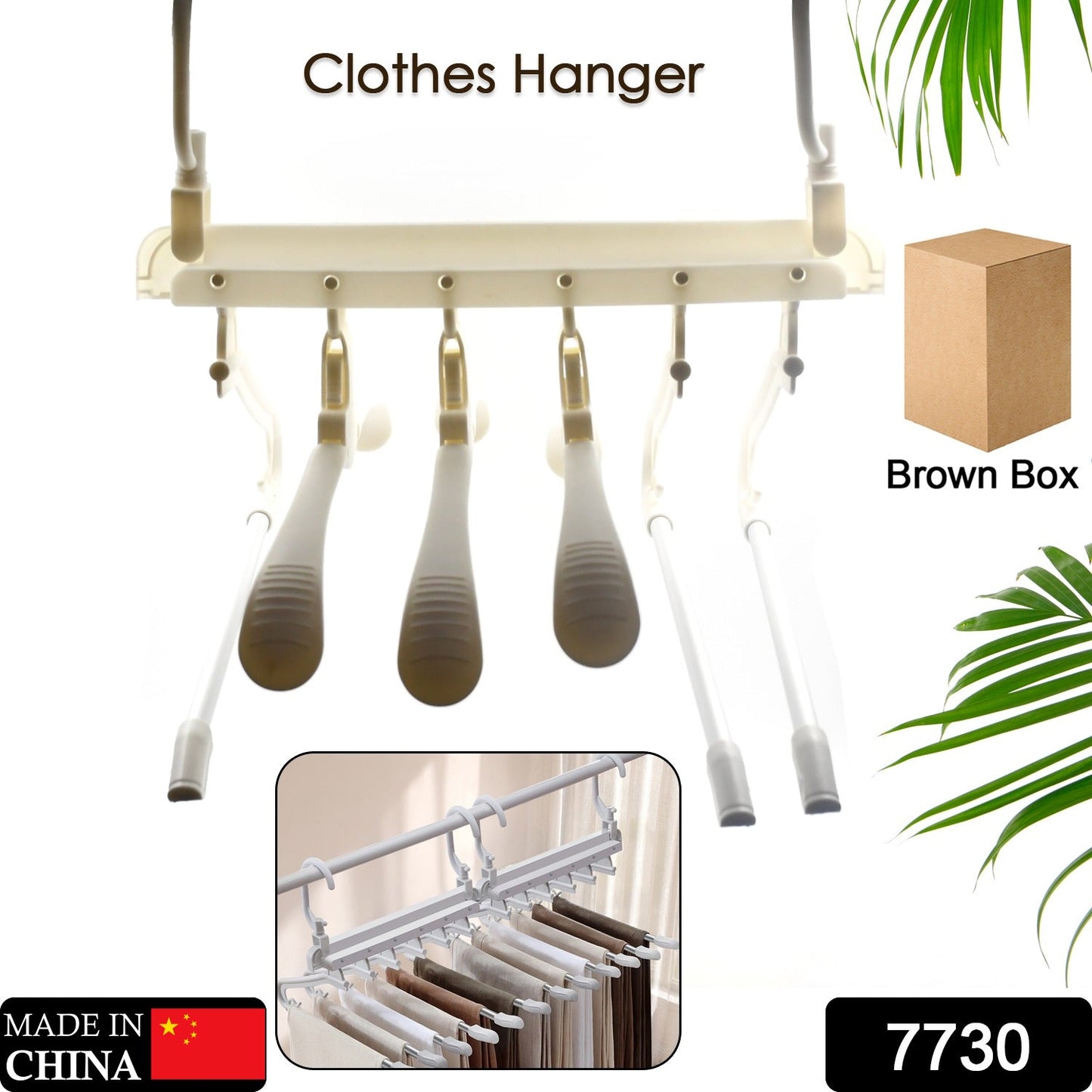 Cloth Hanger 6 in 1 Multi-Layer Hanging Mass Pants Rack Stainless Steel Pants Hangers Folding Storage Rack Space Saver Storage for Trousers Scarf Tie Belt - Springkart 