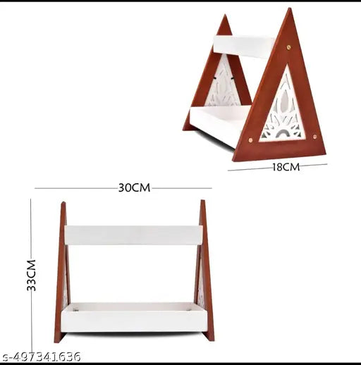 Wooden Triangle Design Rack for Conatainers/ Wooden Kitchen Rack