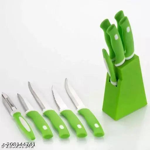 Plastic Knife stand + (FREE bird fruit forks) with set of 5 knifes