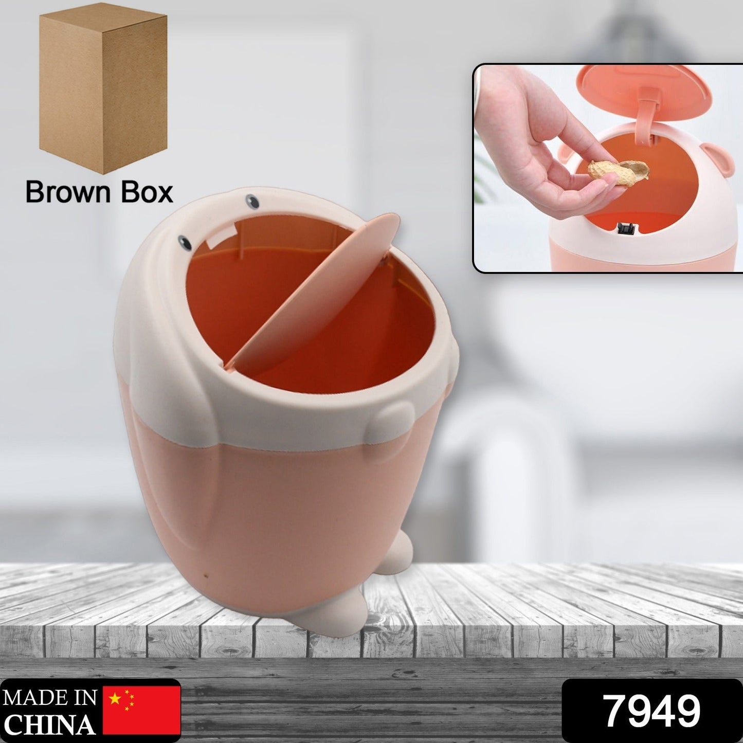 Little White Rabbit Trash Can Small Garbage can with lid Trash can for Cars Mini Dumpster for Desk Tabletop Litter bin Bunny Trash can Rabbit Garbage can,Mini Dustbin Garbage can for Desk - Springkart 