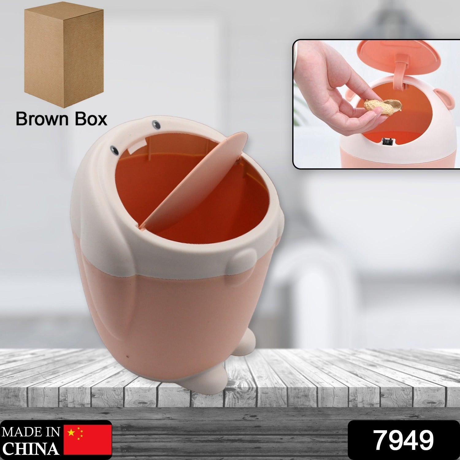 Little White Rabbit Trash Can Small Garbage can with lid Trash can for Cars Mini Dumpster for Desk Tabletop Litter bin Bunny Trash can Rabbit Garbage can,Mini Dustbin Garbage can for Desk - Springkart 