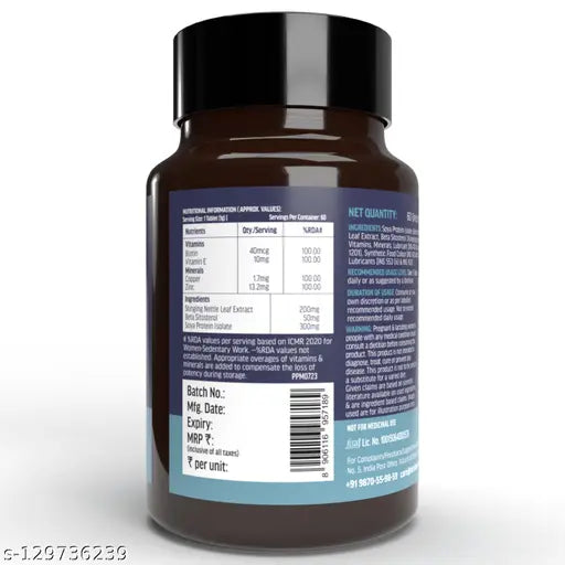 HK Vitals DHT Blocker with Biotin, Stinging Nettle and Soya Protein, Helps Reduce Hair Fall, Stimulates Hair Growth, 60 Tablets(Supplements) #biotin #DHT blocker #hair tablets #hair supplement