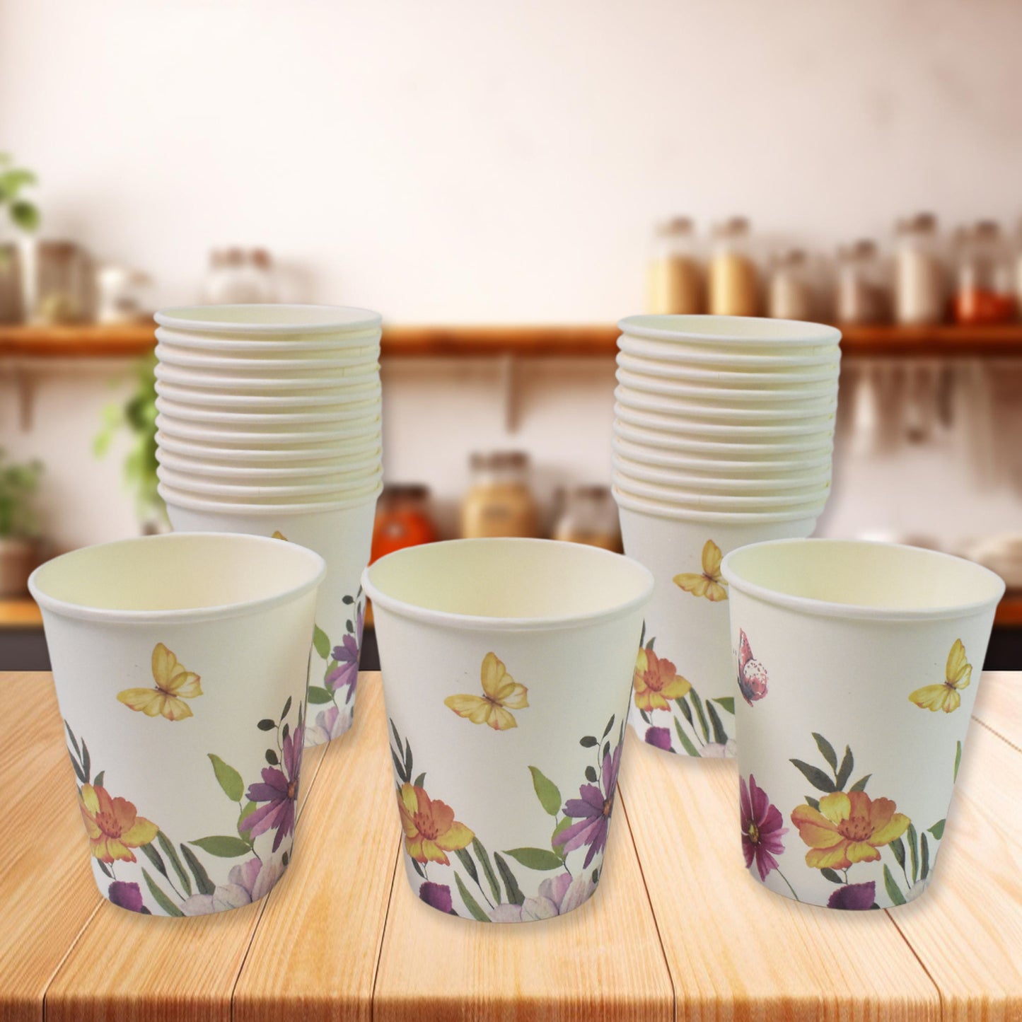 Disposable Paper Cups Disposable Tea Coffee Cups (24 Pcs Set Mix Color Design) - Springkart 