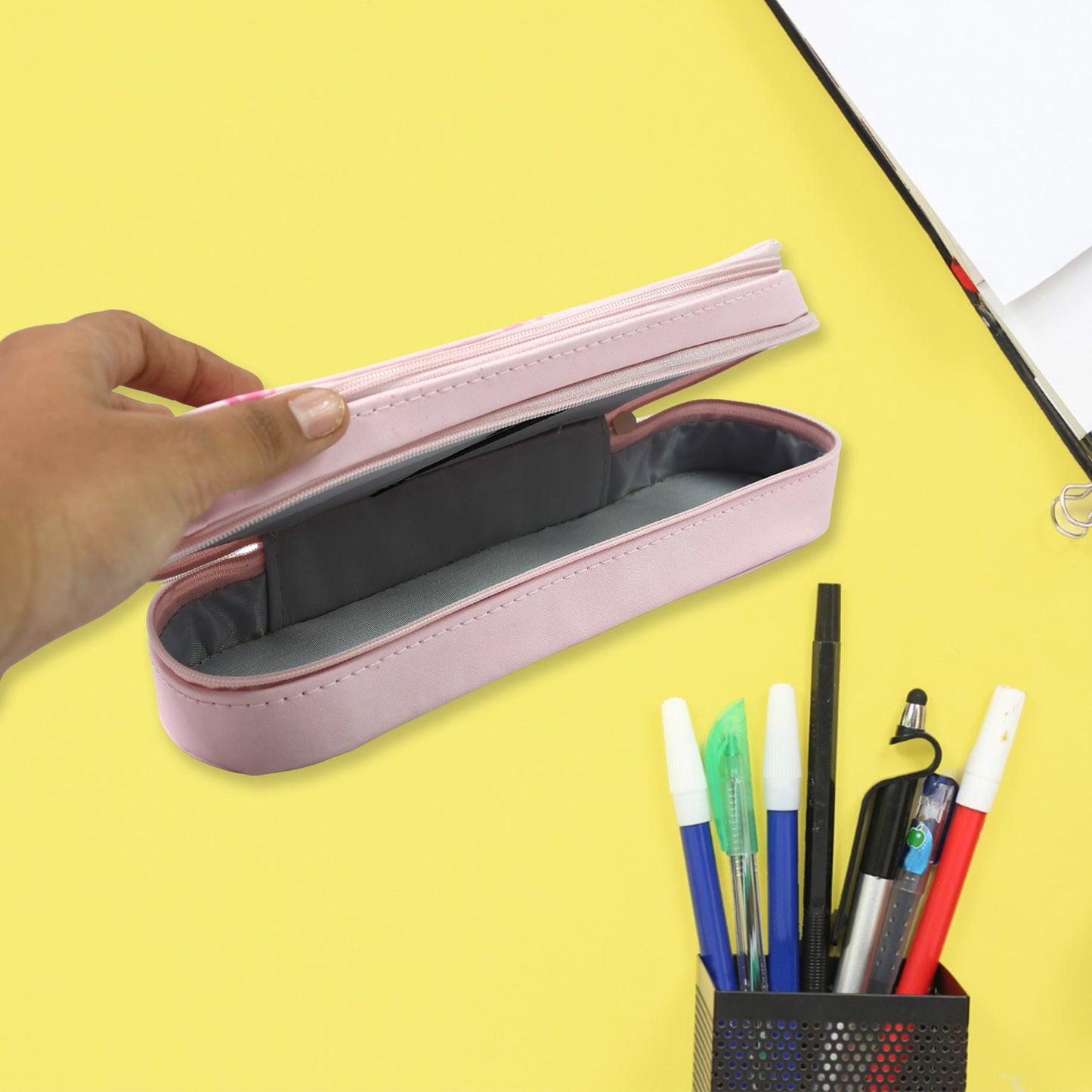 Double Layer Large Capacity With Multi-functional Pencil Case (1 Pc) - Springkart 