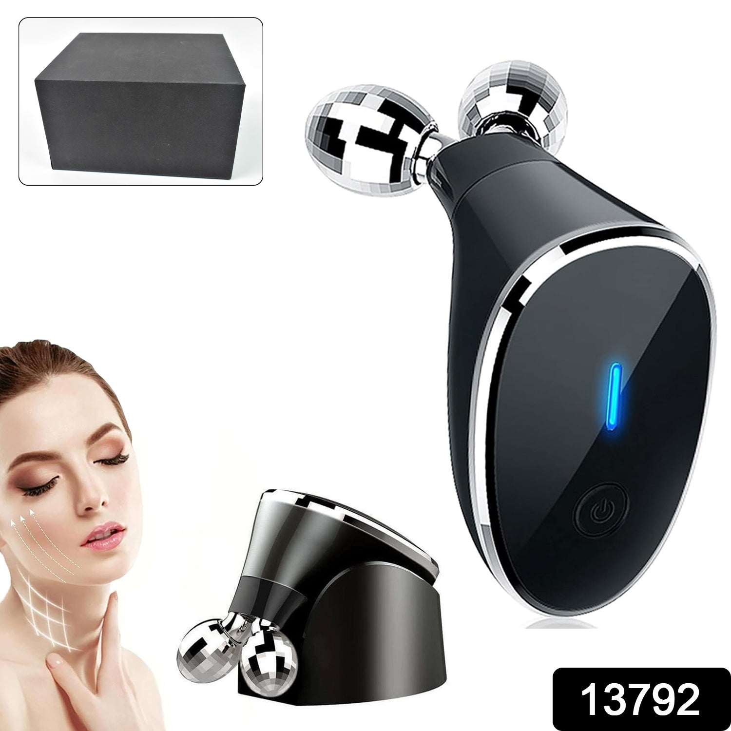 Microcurrent- Facial- Device Micro Current Face Massager Roller (1 Pc) - Springkart 