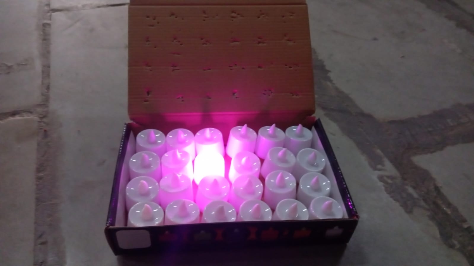 Pink decorative LED candles