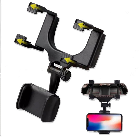 Rear View Mobile Holder Universal Vehicle Rear View Mirror Mobile phone Mount Stand - Springkart 