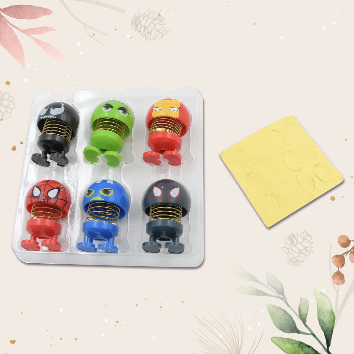Car Dashboard Spring Dancing Toys 6 pcs / Set Car Interior Decor Bounce Doll - Springkart 