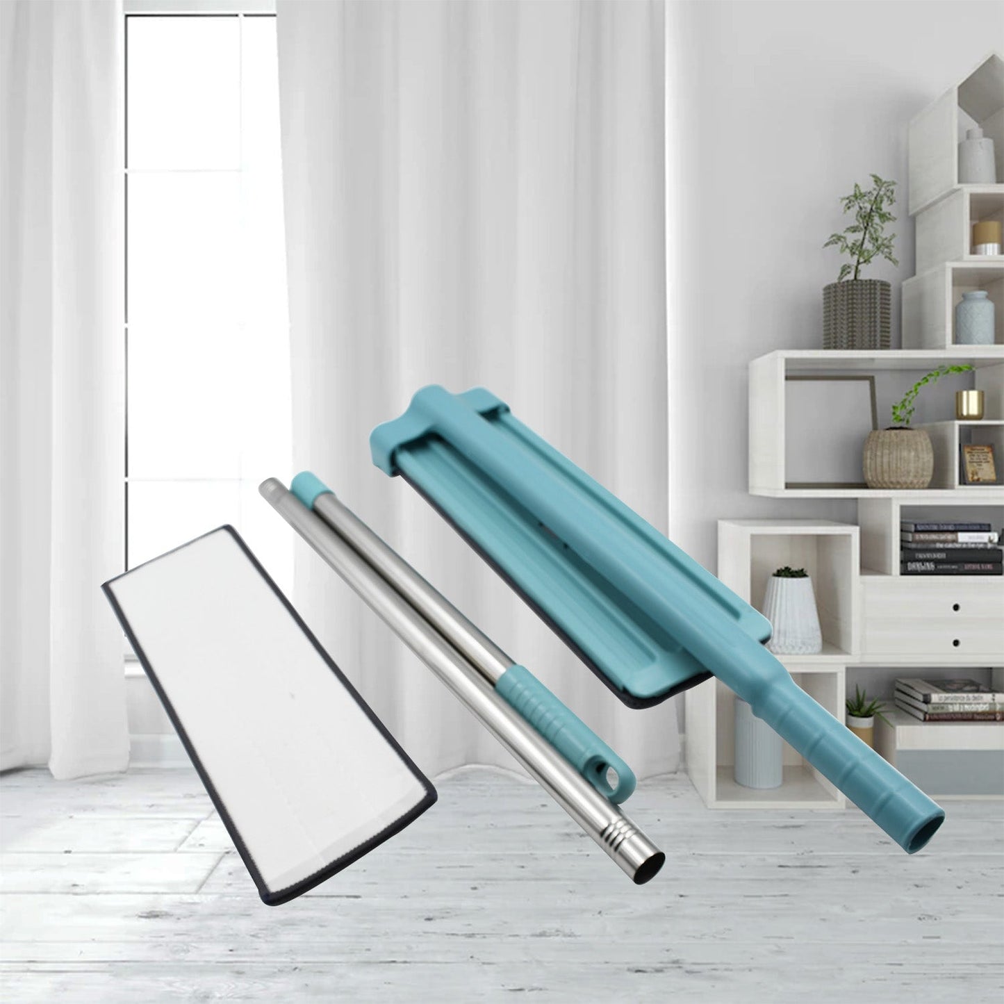 High Quality Flat Mop Floor Cleaning Mop 360° Rotating Microfiber Dust Mop, Hardwood Floor Mop, Dust Flat Mop, for Home/ Office Floor Cleaning Reusable Dust Mops - Springkart 