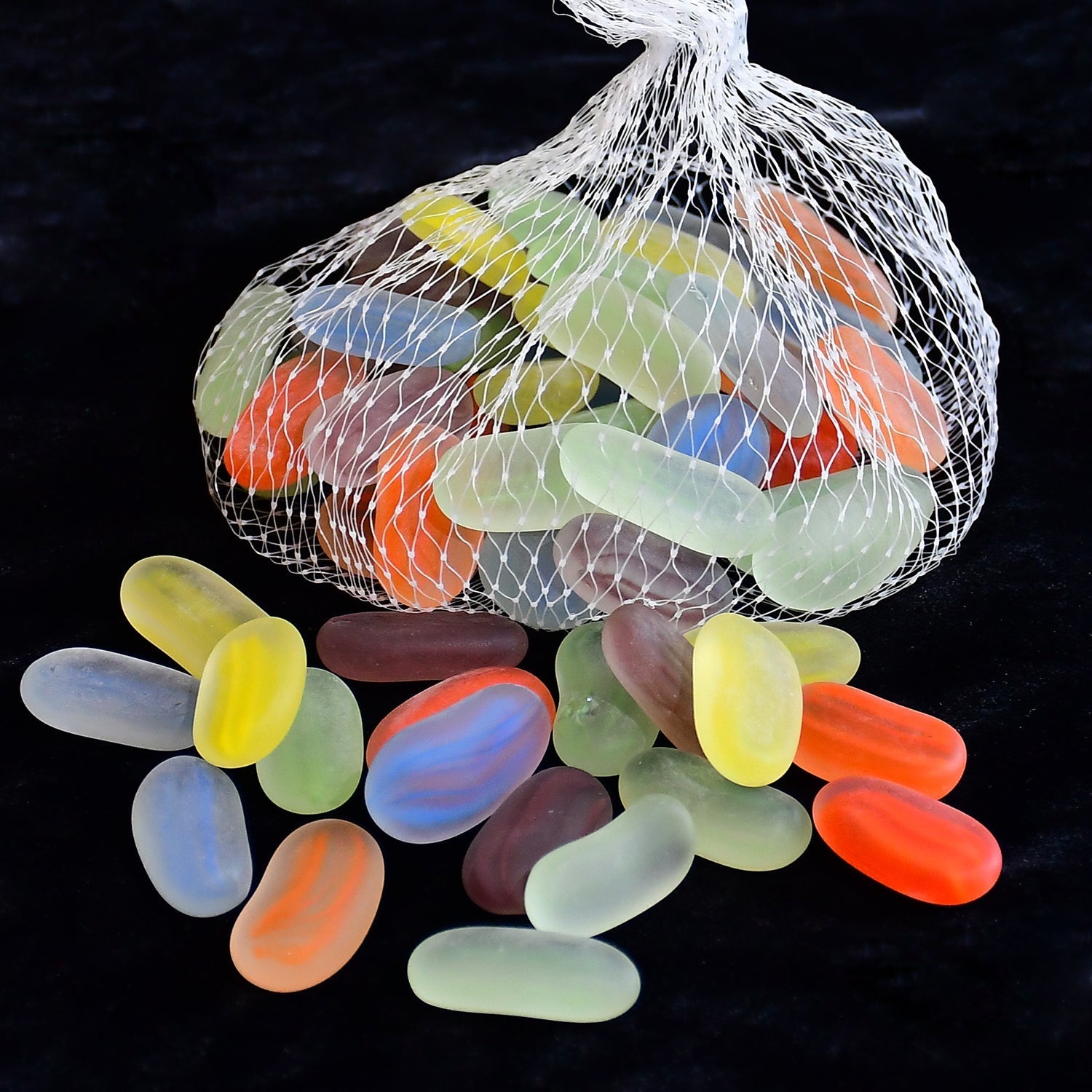 Glass Gem Stone, Flat Round Marbles Pebbles for Vase Fillers, Attractive pebbles for Aquarium Fish Tank. - Springkart 