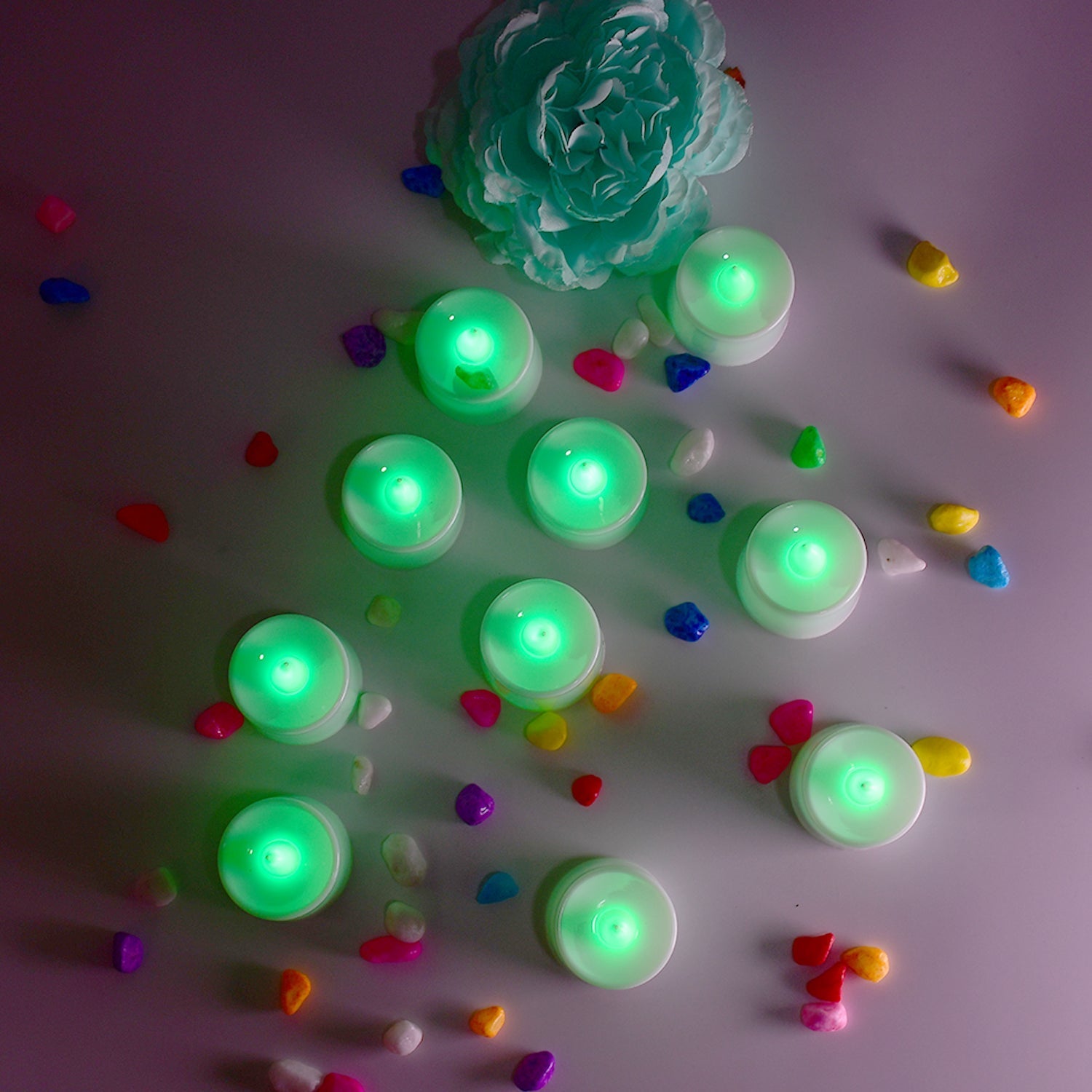 Green LED decorative candles