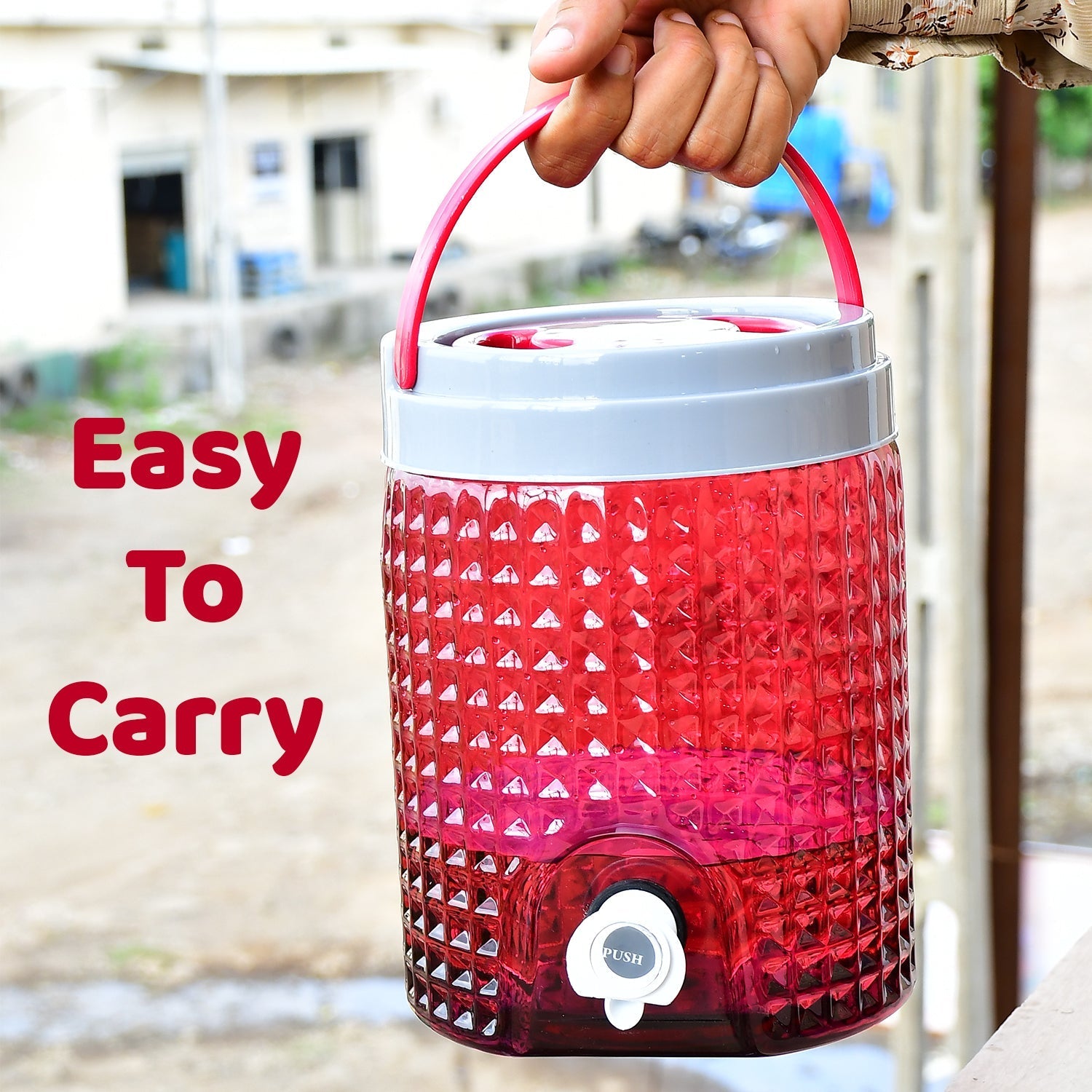 Diamond cut design plastic water jug to carrying water and other beverages. (4500Ml) - Springkart 